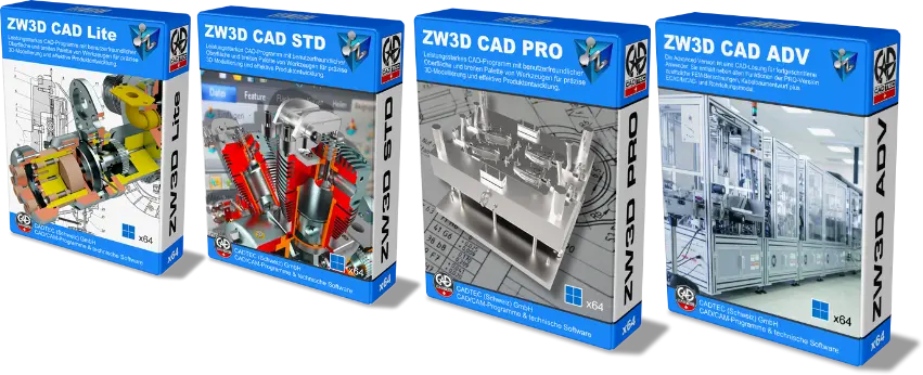 ZW3D CAD alle Ausbaustufen Lite, Standard, Professional und Advanced