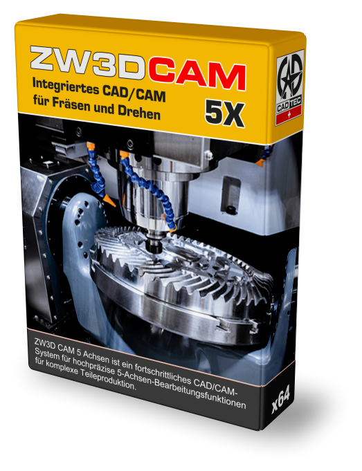 ZW3DCAM 5-Achsen (5X) nur als Add on zu ZW3DCAM 3X erhältlich