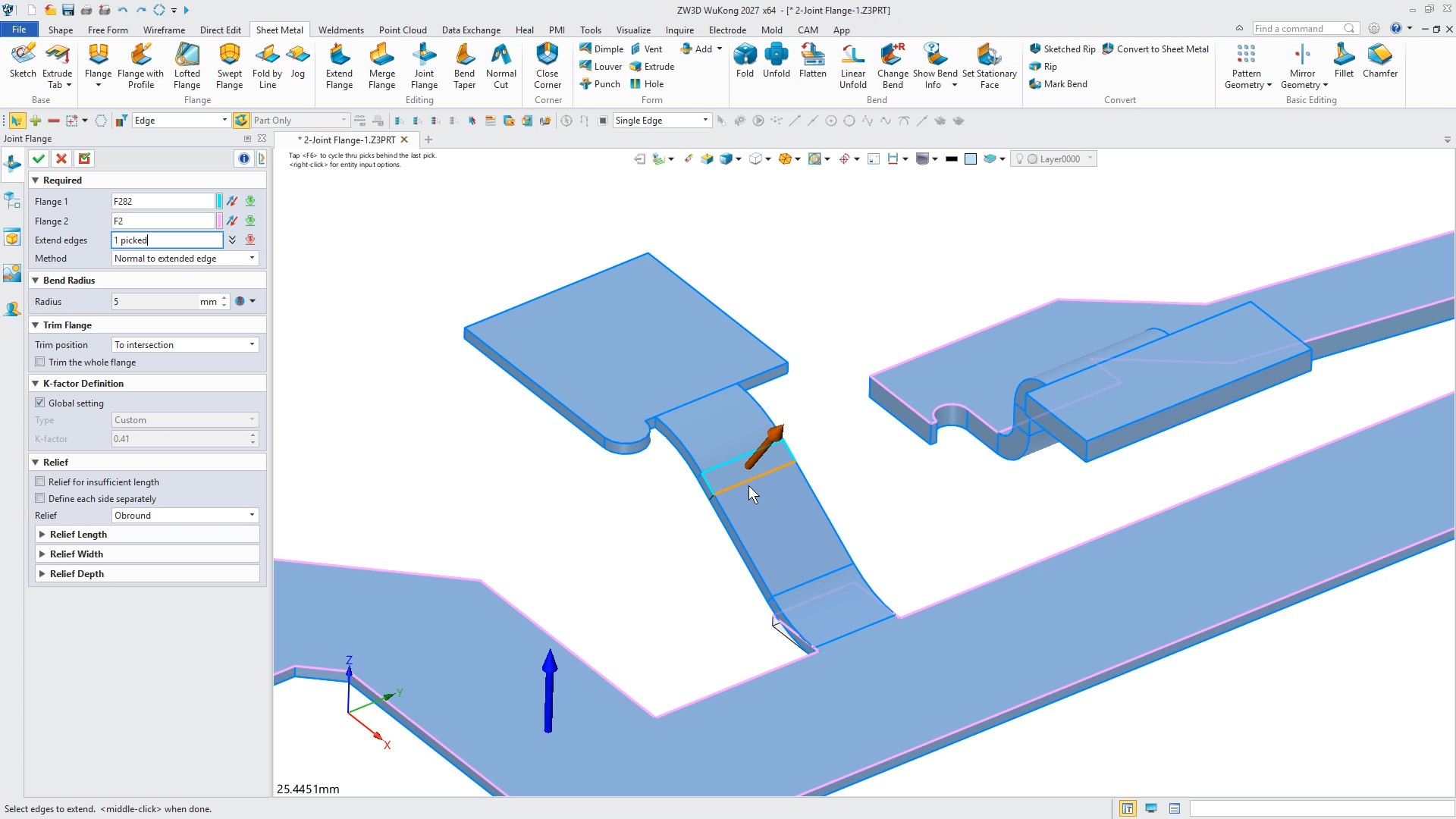 Joint Flange in ZW3D WuKong 2027